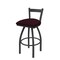 Holland Bar Stool Co 30" Low Back Swivel Bar Stool, Pewter Finish, Canter Bordeaux Seat 82130PW005 - alternate 1